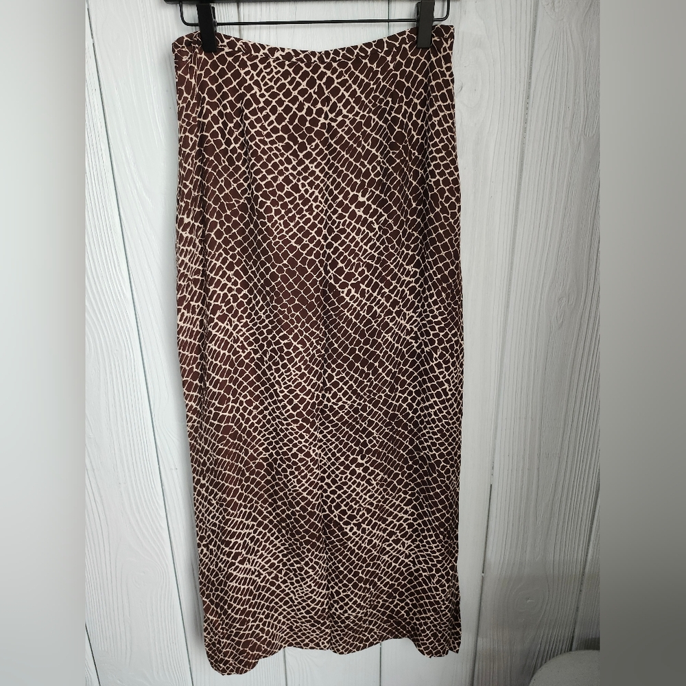 Harold's Brown and Cream Midi Skirt